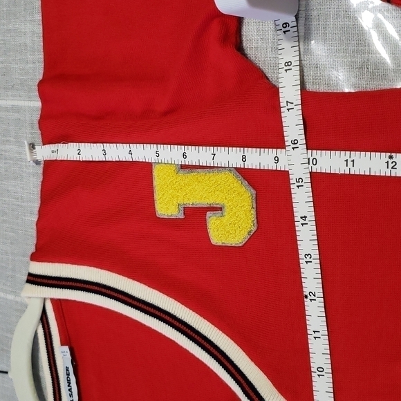 JIL Sander’s Wool Varsity Sweater, Color Red, Size 38 - Picture 17 of 17
